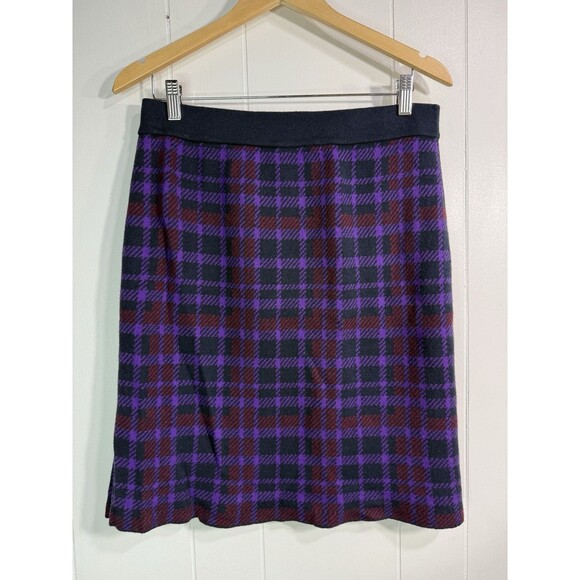 WoolOvers Women’s M Skirt Plaid Multicolor Knee Length Wool Blend Skirt - Picture 1 of 6